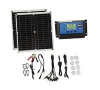 Generic Kit de Panneau Solaire 50W 60A Panneau Solaire en Silicium Monocristallin avec Double Contrôleur de Charge de Sortie USB pour RV Camping Randonnée Voyage