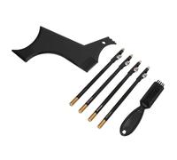 Generic Kit de Pochoirs Façonneur de Barbe, Contour Parfait pour L'auto-tondage, Ensemble D'outils de Coiffure pour les Voyageurs et les Hommes D'affaires (BLACK)