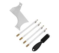 Generic Kit de Pochoirs pour Façonner la Barbe, Parfaitement profilé pour L'auto-coupe et les Voyages, 4 Crayons de Barbier, Ensemble D'outils de Toilettage pour Barbe pour Hommes (WHITE)
