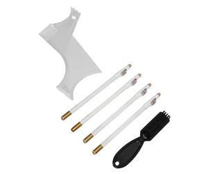 Generic Kit de Pochoirs pour Façonner la Barbe, Parfaitement profilé pour L'auto-coupe et les Voyages, 4 Crayons de Barbier, Ensemble D'outils de Toilettage pour Barbe pour Hommes (WHITE)