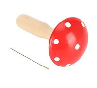 Generic Kit de Rechange de Chaussette, Champignon Reprimatique pour Chaussettes à Coudre des Aiguilles avec Aiguille Chariot Détachable Poignée Incurvée Lissage des Champignons en Bois en Bois pour