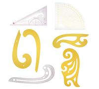 Generic Kit de Règles de Couture Courbe Française, Détails de Ligne Clairs, Idéal pour la Coupe Manuelle, Ensemble de 7 Règles en Plastique Dur pour la Conception de Vêtements, la Couture et