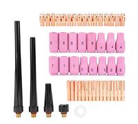 Generic Kit de Tasse de Pince de Buse de Lentille à Gaz pour WP-9 20 25 Pièces de Corps de Torche de Soudage TIG de Haute qualité 53 Pièces/ensemble pour Projet de Découpe Céramique 11,7 Oz pour