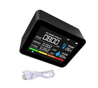 Generic Kit de Test de Moisissure Essentiel pour Moniteur de qualité de L'air 8 en 1 pour la Intérieure à Domicile du CO2 HCHO TVOC PM2,5 humidité pour Bureau, école, Hôtel (Noir 2CO8T)