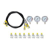 Generic Kit de Testeur de Pression Hydraulique, Outil de Test de Pression D' Léger avec Tuyau de 3 Mètres, 8 Connecteurs, Manomètre Portable pour Aciéries, Navires, Nominale de 60 MPa