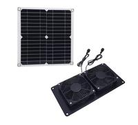 Generic Kit de Ventilateur D'échappement Double alimenté par Panneau Solaire 12 W Ventilation à économie D'énergie pour Petites Serres Poulaillers 2 Ventilateurs 11 X 11 Pouces Panneau Solaire