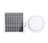 Generic Kit de Ventilateur D'échappement Solaire 8 W avec Conception Résistante aux Intempéries, Ventilateur Solaire en Serre pour Koop de Poulet, Alliage D'aluminium/Plastique