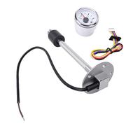 Generic Kit D'émetteur et de Jauge de Niveau de Carburant Durable avec Détection de Haute Précision pour Camion Marin RV 5 Pouces en Acier Inoxydable (cadran blanc lunette argentée)