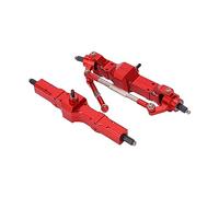 Generic Kit D'essieu D'entraînement Avant et Arrière en Aluminium RC pour Véhicule WPL C14 C24 1/16 RC, Pièces de Mise à Niveau Légères et Durables pour Voiture Télécommandée Rouge