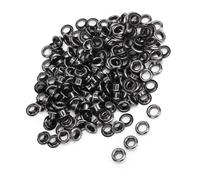 Generic Kit D'œillets en Laiton de 4 Mm pour Scrapbooking, 100 œillets pour Sacs, Ceintures et Chapeaux, Doré/argenté/bronze/noir, œillets en Laiton pour L'artisanat du Cuir (Argent Noir)