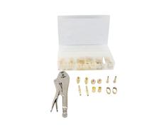 Generic Kit D'installation Portable pour Tuyau de Soudage, Raccords de Taille B, ID 3/16-1/4 Pouces, Ensemble de Pièces de Réparation pour Tuyau de Soudage à L'air avec Boîte de Rangement pour