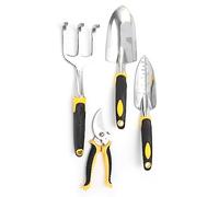 Generic Kit D'outils de Jardinage avec Sécateur à Pelle de Transplantation, Tête de Cultivateur Robuste en Fonte D'aluminium, pour Planter, Creuser, Mélanger Le Sol