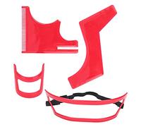 Generic Kit D'outils de Mise en Forme de la Barbe, Ensemble de Modèles de Coiffure en Plastique Rouge Durable pour un Toilettage Parfait en Déplacement, Modèle de Barbe pour Hommes