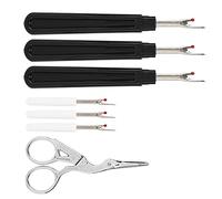 Generic Kit D'outils Découseur de Fil avec Poignée en Acier Inoxydable de qualité pour Projets de Couture, Lot de 3 Grands et 3 Petits Découseurs Plus Ciseaux, adapté à un Usage Domestique