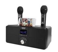 Generic Kit Sonore de Haute qualité, Haut-Parleur karaoké Bluetooth pour KTV Familial, 2 Microphones Inclus, Temps de Charge 3-4H (Black)