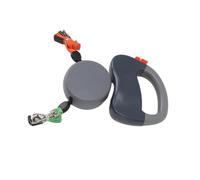 Generic Laisse Rétractable pour Chien de 3 Mètres, Double Corde, Durable, à Enroulement Automatique, pour Promener Deux Chiens, sécurité Nocturne (Grey)