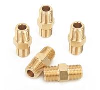 Generic Laiton Tuyau Hex Mamelon Fitting Air carburant de l'eau 1/8" NPT Male x 1/8" NPT Male Lot de 5