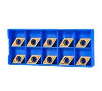 Generic Lame en Carbure CNC de Haute qualité, 10 Pièces, Inserts pour une Utilisation Durable dans le Tournage de Tour avec Couleur or pour le Traitement de L'acier Ordinaire