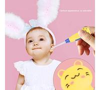 Generic Lampe de Poche LED pour Enfants, Dissolvant de Cérumen, Conception de Dessin animé Mignon avec Cuillère et Pince à épiler pour Soins des Oreilles de bébé, Matériau ABS 10.8cm (Chaton jaune)
