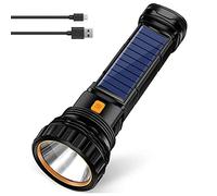 Generic Lampe de poche LED solaire | Flash USB rechargeable, lampe stroboscopique LED étanche pour la pêche, le camping, les urgences, la randonnée, la survie, l'utilisation en plein air