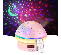 Generic Lampe projecteur de ciel étoilé en forme de champignon avec minuterie, rotation à 360 °, lampe de table avec télécommande/minuteur, cadeau pour anniversaire, fête, chambre à coucher