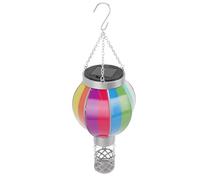 generic Lanterne Solaire D'extérieur Suspendue en Forme de Montgolfière, Lumière Chaude Marche/arrêt Automatique de 600 MAh, Lampe Solaire Imperméabilisante de Couleur Arc-en-Ciel pour