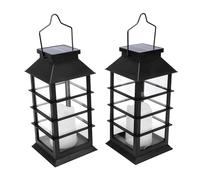 Generic Lanternes Solaires éclairage automatisé Durable pour Extérieur Suspendu Balcon Cour Jardin Plastique Verre 2 Pièces