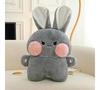 Generic Lapin en Peluche Mignon, Jouet Adorable, Expression Vive, Animal en Peluche pour Enfants Filles, Décoration D'oreiller Doux de 40cm pour Lit (GREY)