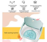Generic Laveuse Turbo à Ultrasons, Mini Machine à Laver Alimentée par USB, Empêche les Nœuds de Nettoyer en Profondeur CW CCW pour les Sous-vêtements (Bleu ciel)
