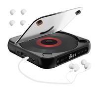 Generic Lecteur de musique compact | Lecteur de musique de bureau sans fil avec écouteurs | Lecteur de disque compact rechargeable anti-chocs pour la maison et la voiture, noir, POQ1PGY6V85DNV5Q0J1O