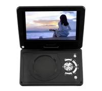 Generic Lecteur DVD Portable Haute Définition pour Voyage en Voiture, Lecteur Multifonction Full HD avec Port USB pour Les Aventures en Plein Air (Black)