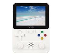 Generic Les Jeux Portables Consoles Double Joystick Performances Puissantes pour Les Enfants Adultes 3,5 Pouces Player de Jeu Portable à écran IPS avec Carte Mémoire 32 G (White)