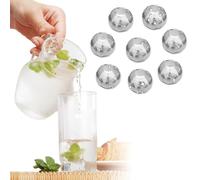 Generic Les Sphères de Glace en Acier Inoxydable pour Les Pierres de Refroidissement du Whisky et du Vin Refroidissent Les Boissons Rapidement, Idéales pour Les Fêtes à la Maison et Les Pubs (diamant)