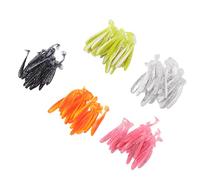 Generic Leurres de Pêche Souples, 100 Pièces, Appâts Légers en Caoutchouc, Queue de Pagaie Réaliste pour Les Amateurs de Pêche