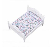 Generic Lit de Maison de Poupée échelle 1:12, Meubles Classiques, Conception en Bois Robuste pour Décor de Chambre Miniature, Couleur Naturelle (White)