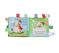 Generic Livre en Tissu pour Enfants, Jouet éducatif Animal Mignon avec Hochet pour L'heure du Conte de bébé, Type A/B/C/D (Modèle de chiot)