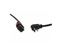 Generic Lock IEC320-C19 Cordon d'alimentation, 14 AWG, prise plate 5-15P, 3 m très résistant, câble SJTOW pour appareils, centres de données, PDU, équipements médicaux/réseaux, noir