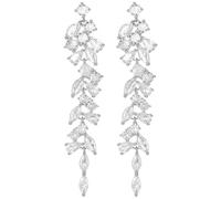 Generic Longues boucles d'oreilles pendantes en zircon pour femme, boucles d'oreilles pendantes scintillantes, alliage et zircon avec strass, légères et douces, 3 cm, idéales pour tout événement