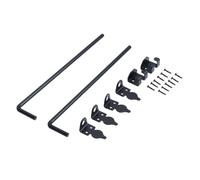 Generic Loquet de Sol Noir Résistant aux Intempéries de 18 Pouces, Butoir de Tige de Chute pour Clôture en Bois, Acier au Carbone, 2 Jeux pour Portails Lourds