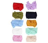 Generic Lot de 10 Bandeaux élastiques pour bébé, Accessoires pour Cheveux en Nylon Doux pour Nourrissons, Jolis Nœuds pour Cheveux pour un Usage Quotidien, les Fêtes D'anniversaire et les