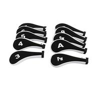 Generic Lot de 10 Couvre-têtes de Fer de Golf, Housses de Protection en Néoprène avec Fermeture éclair et Numéros Imprimés pour Une Identification Facile, S'adaptent à la Plupart des (White)