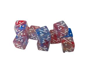 Generic Lot de 10 Dés de Comptage à, pour L'enseignement Des Mathématiques, pour Jeux de Société, Addition et Soustraction, En Acrylique, Access, Bleu Rouge
