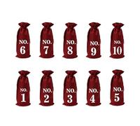 Generic Lot de 10 Paquet à Vin en Toile de Jute Cordon Numérotés de 1 à 10, Élégants et Créatifs, Adaptés pour Bouteilles de 750 Ml, pour Fêtes et Noël