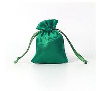 Generic Lot de 10 sachets en satin avec cordon de serrage - 15 x 20 cm - Pour Noël, Fiesta, mariage, fêtes - Vert