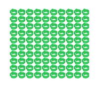 Generic Lot de 100 anneaux d'identification de pigeons de 8 mm, bandes en plastique pour pattes de volaille, sans mots, faciles à utiliser, réutilisables (vert)