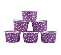 Generic Lot de 100 Mini Moules à Gâteaux Ronds élégants pour Fêtes D'anniversaire, Papier couché de qualité Alimentaire, Points Rouges, Points Jaunes, Violets (PURPLE)