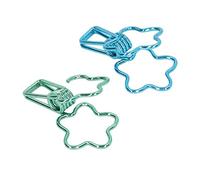 Generic Lot de 100 Petits Clips de Reliure en Métal en Forme de Fleur pour Documents de Bureau, Forte Force de Serrage, Bleu Vert, Légers et Portables pour la Classification des Fichiers