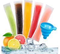 Generic Lot de 100 sacs jetables pour glaces à l'eau, sans BPA, sans phtalate, fermeture éclair, transparent, polyéthylène (PE), 27,9 x 5,5 cm, passe au micro-ondes, idéal pour le camping