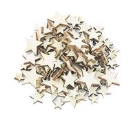 Generic Lot de 100pcs Embellissement Bois Etoile Autocollant 3D Scrapbooking