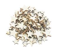 Generic Lot de 100pcs Embellissement Bois Etoile Autocollant 3D Scrapbooking